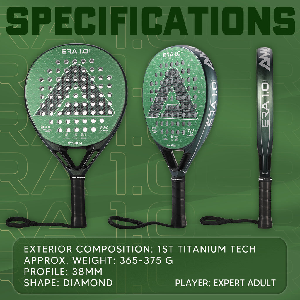 Raquette de Padel AMA Sport AMA-ERA 1.0 Titanium Green